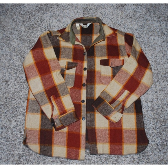 Woolrich Other - VTG Woolrich Flannel Shirt Men's 56 Plaid Wool Blend Heavy Thick USA 60s 70s